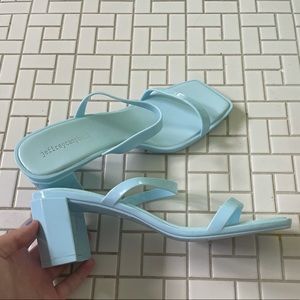 Jeffrey Campbell baby blue mule sandals